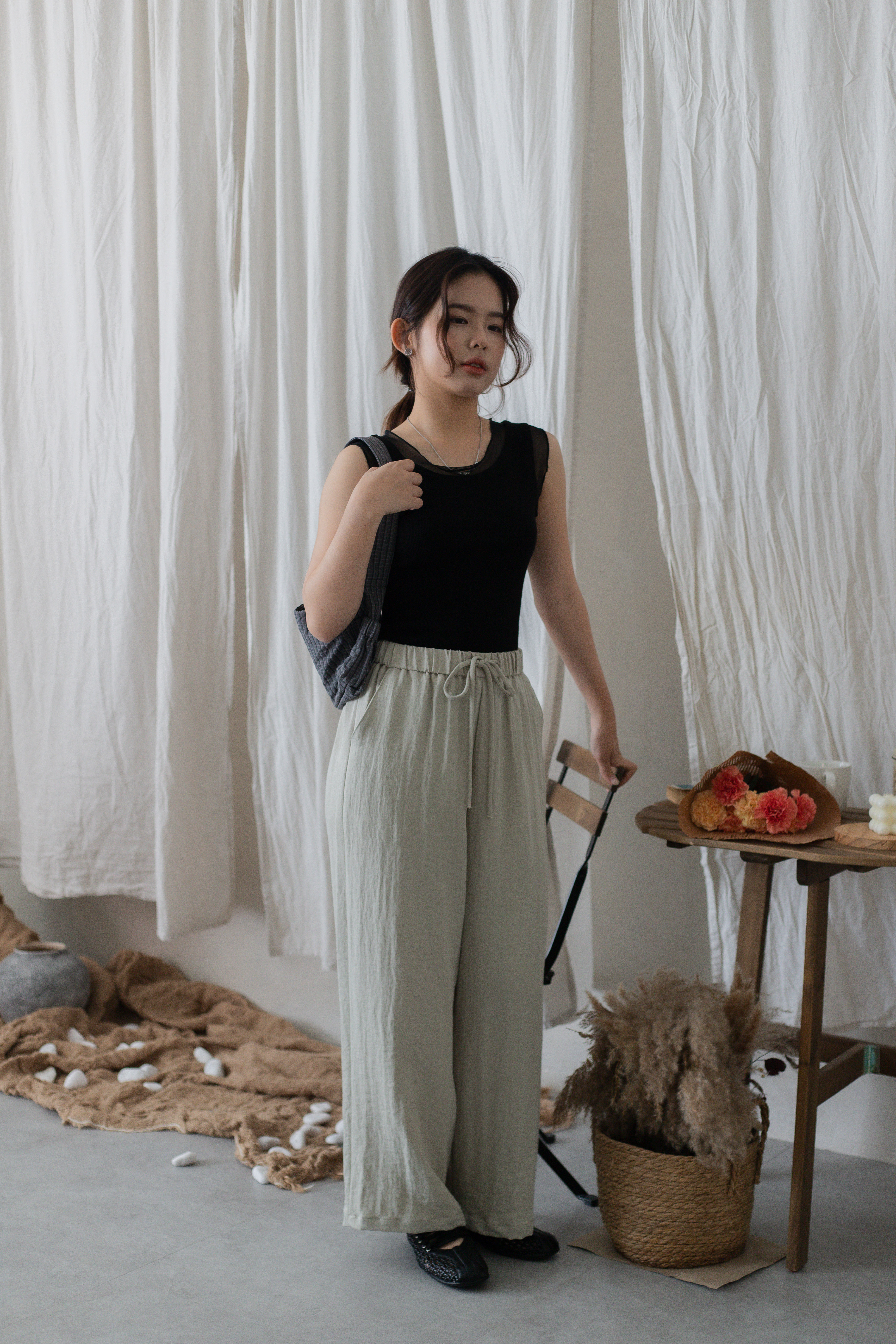 Bryne Straight Leg Pant Beige -2701PLBEI