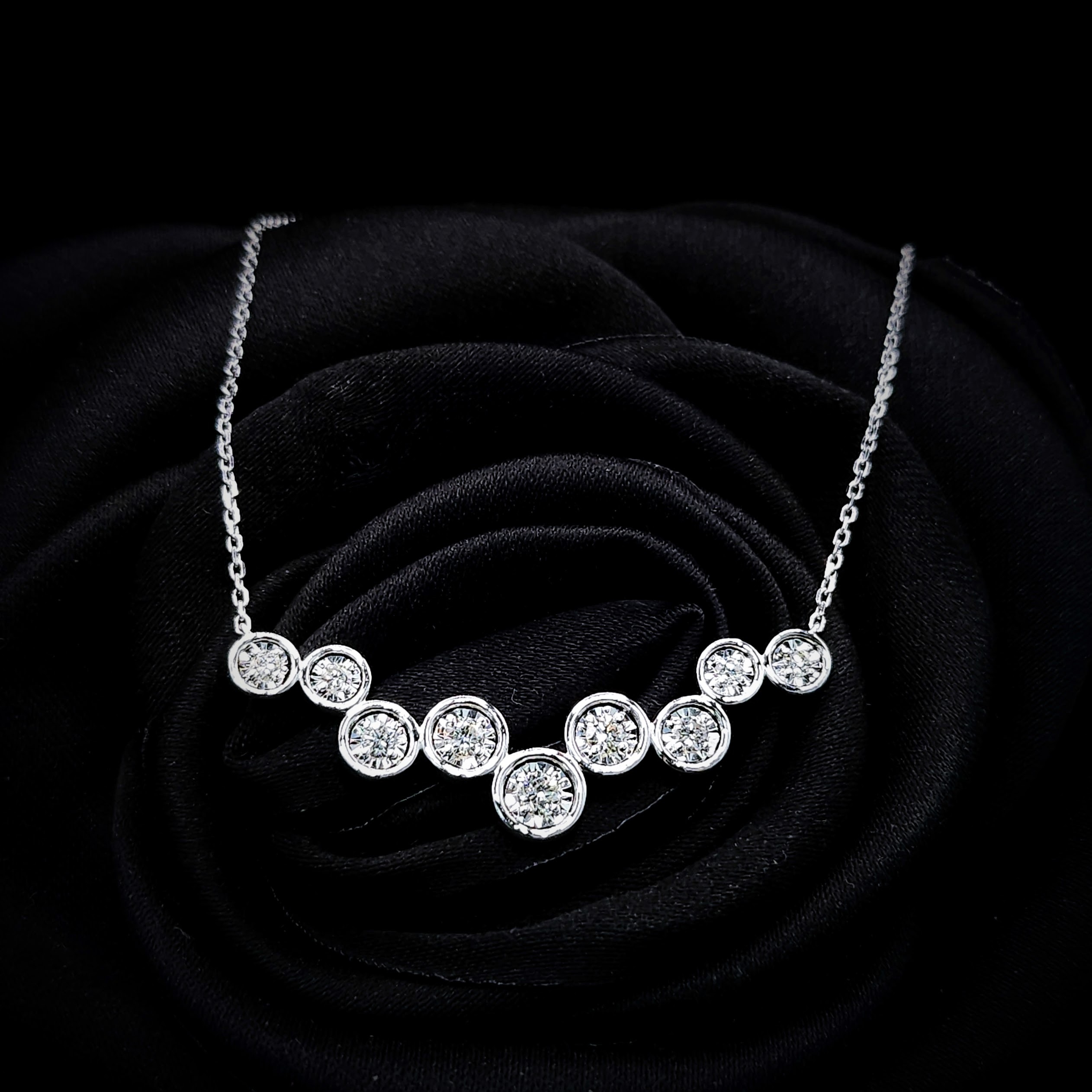 全新18K白金41份鑽石頸鍊