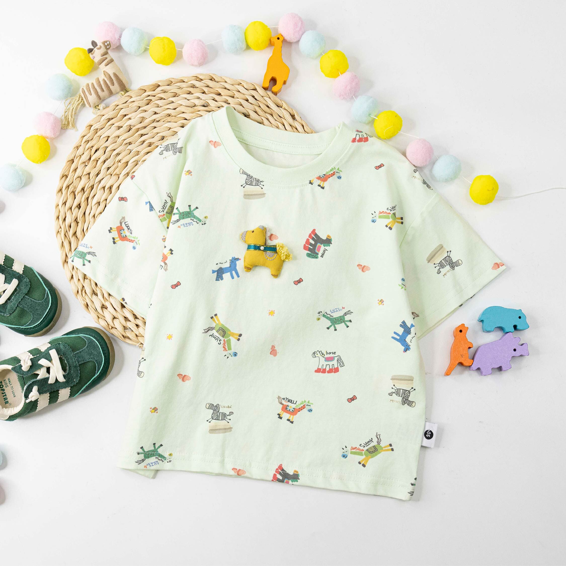 立體小馬手繪風涼感上衣 (H60025)