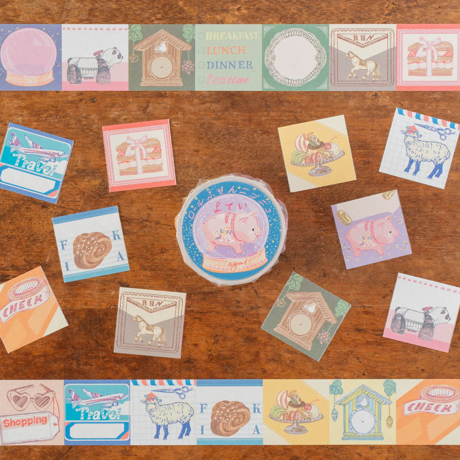 小方形 捲式便利貼 | いのうえ彩「よてい」 / 手紙社 / JAPAN