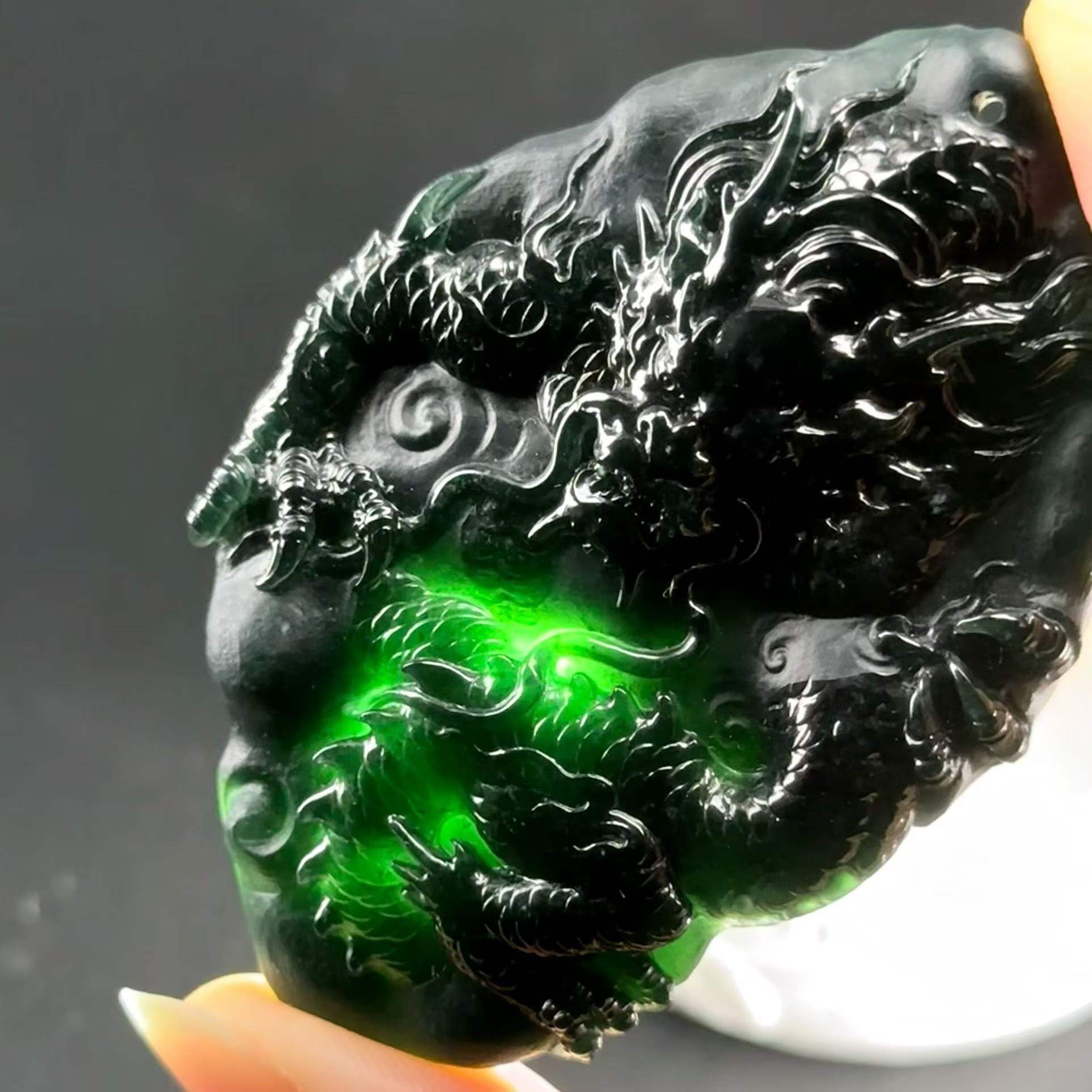 417350 翡翠墨翠龍牌