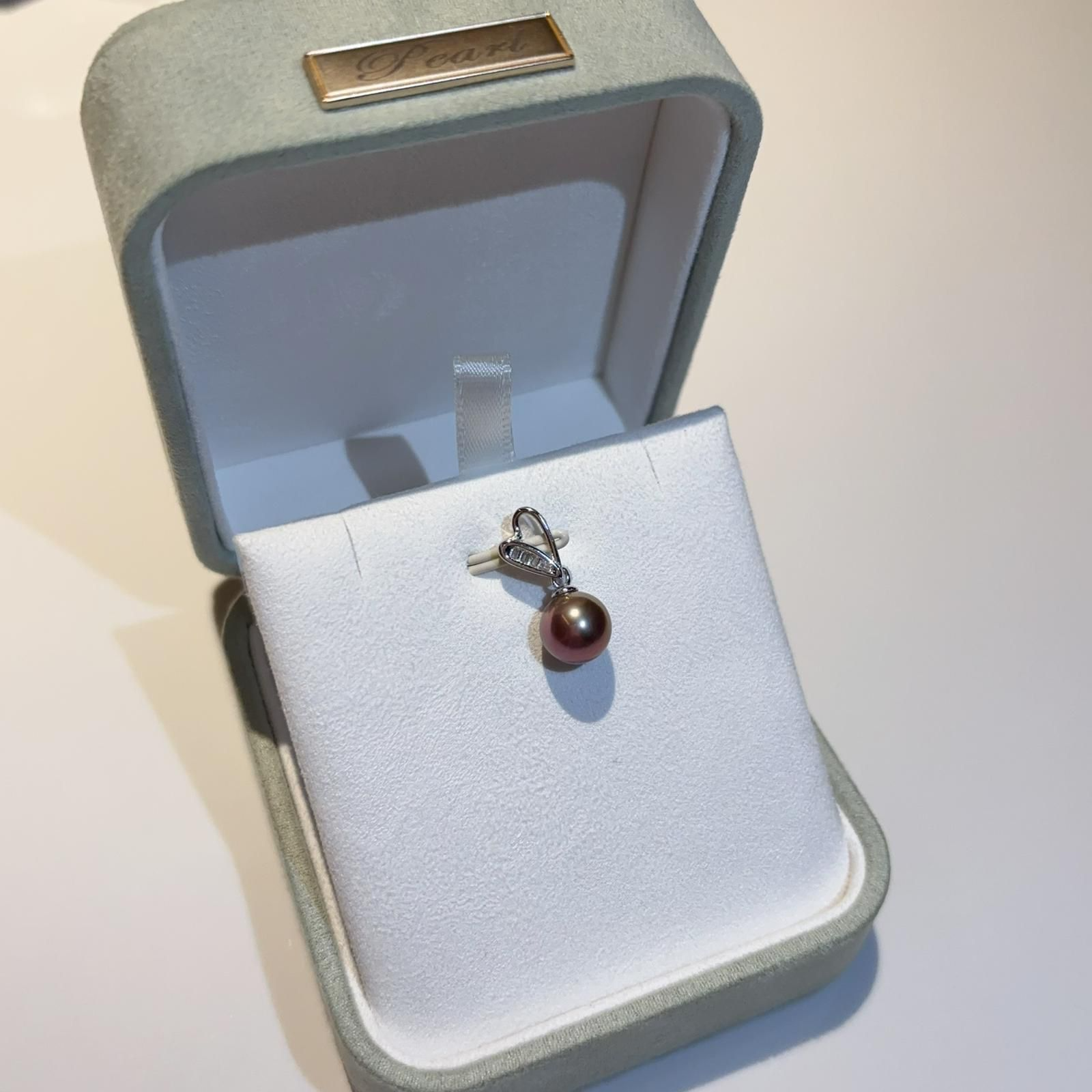 A12 - 愛迪生淡水紫珠純銀吊墜（配盒）