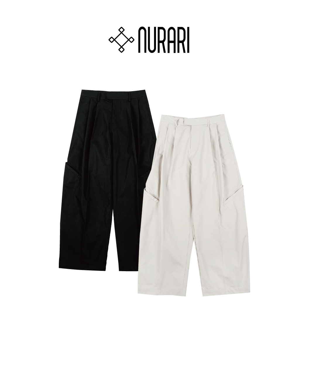 Nurari 機能口袋寬版長褲｜Civ. NR Logo Utility Wide Trousers（26SS）