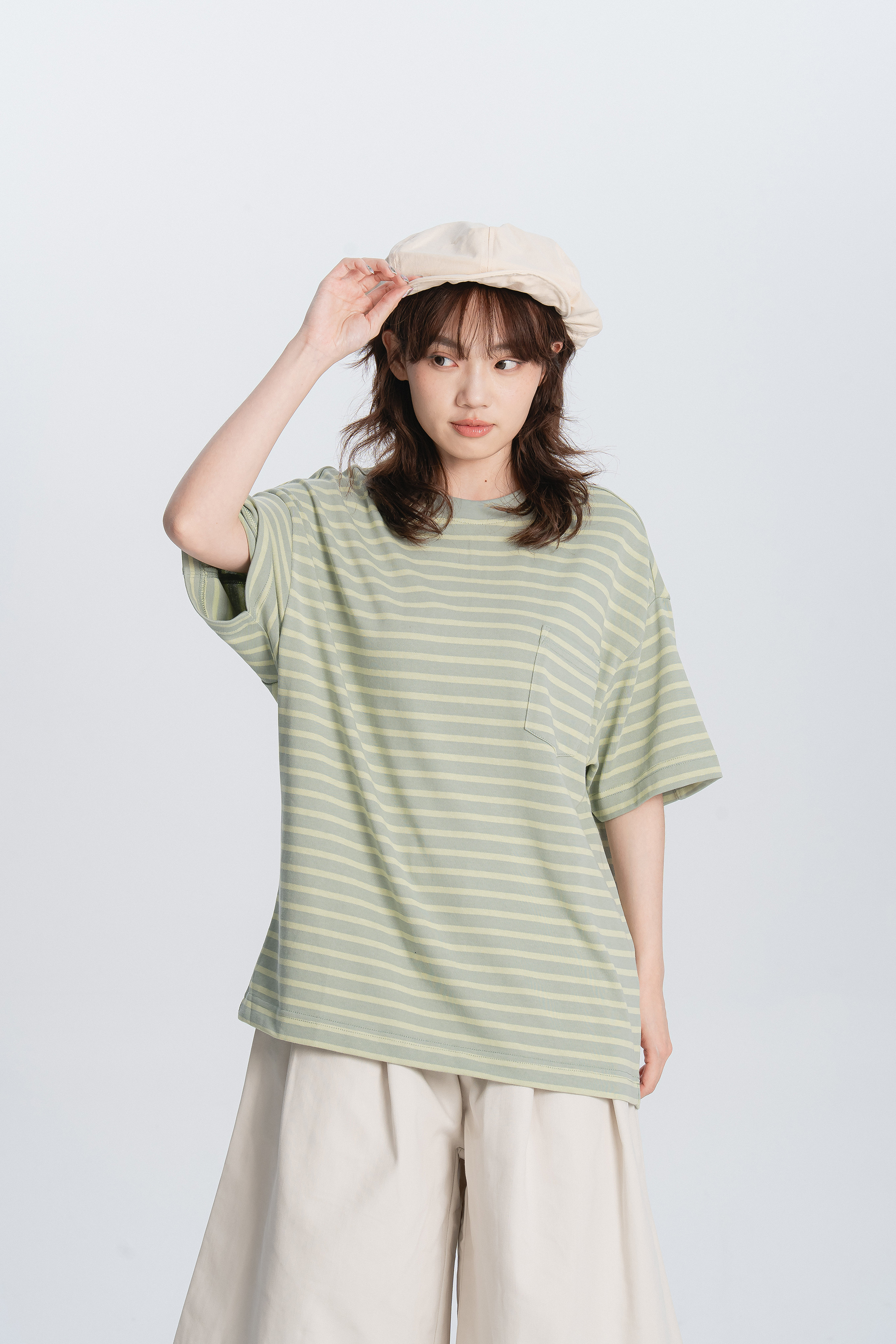 Fresh Start｜春色條紋小口袋t 3色