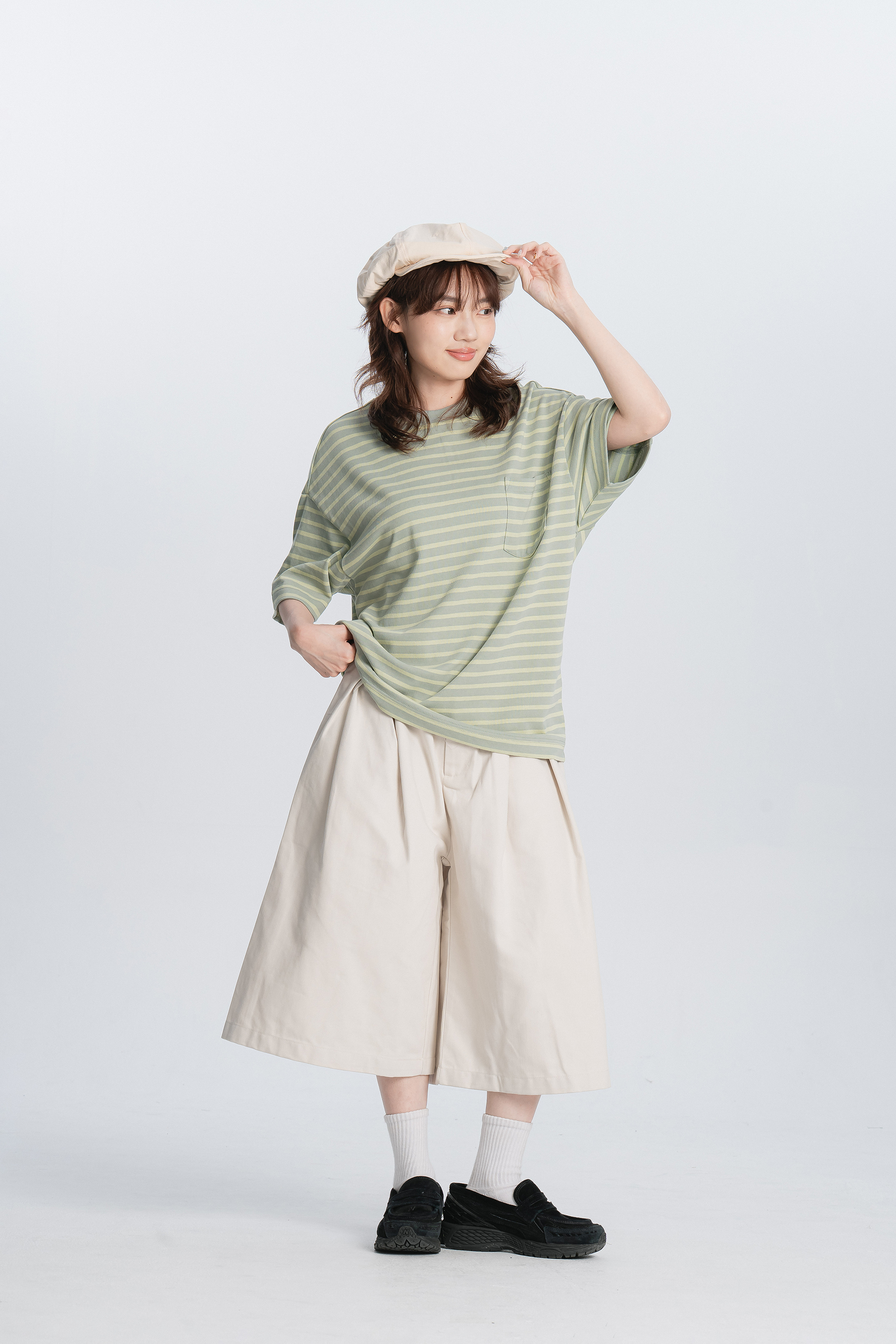 Fresh Start｜春色條紋小口袋t 3色