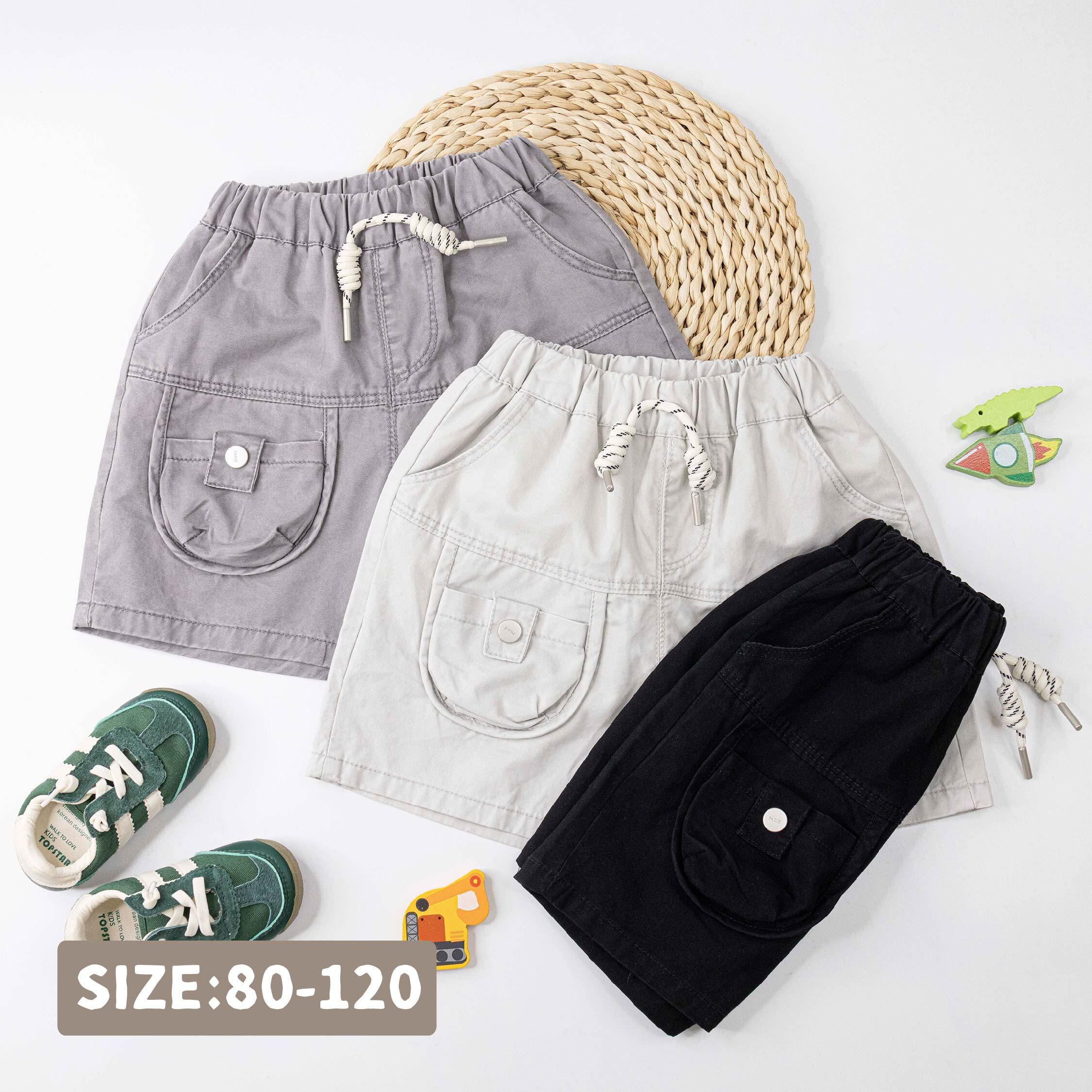 韓系弧形口袋設計短褲＊二色 (H60020)