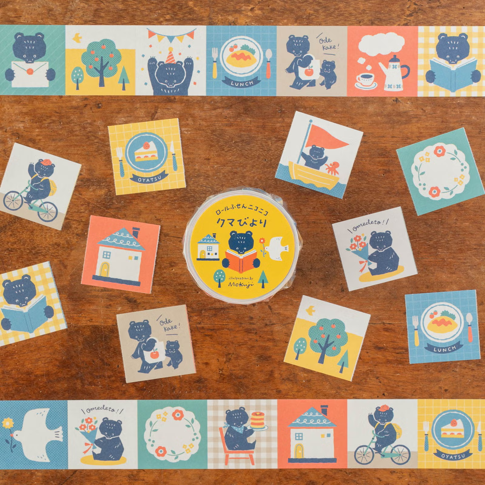 小方形 捲式便利貼 | Mokuji「熊日」/ 手紙社 / JAPAN