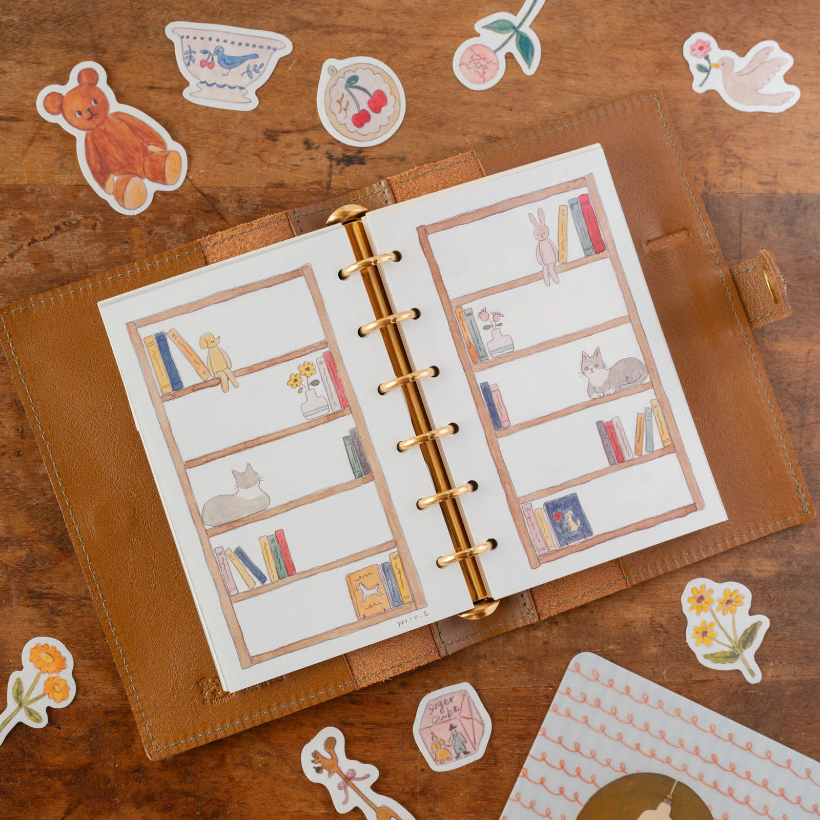 M6 插畫內頁組｜たかはしみお「MY BOOK SHELF」/ 手紙社 JAPAN