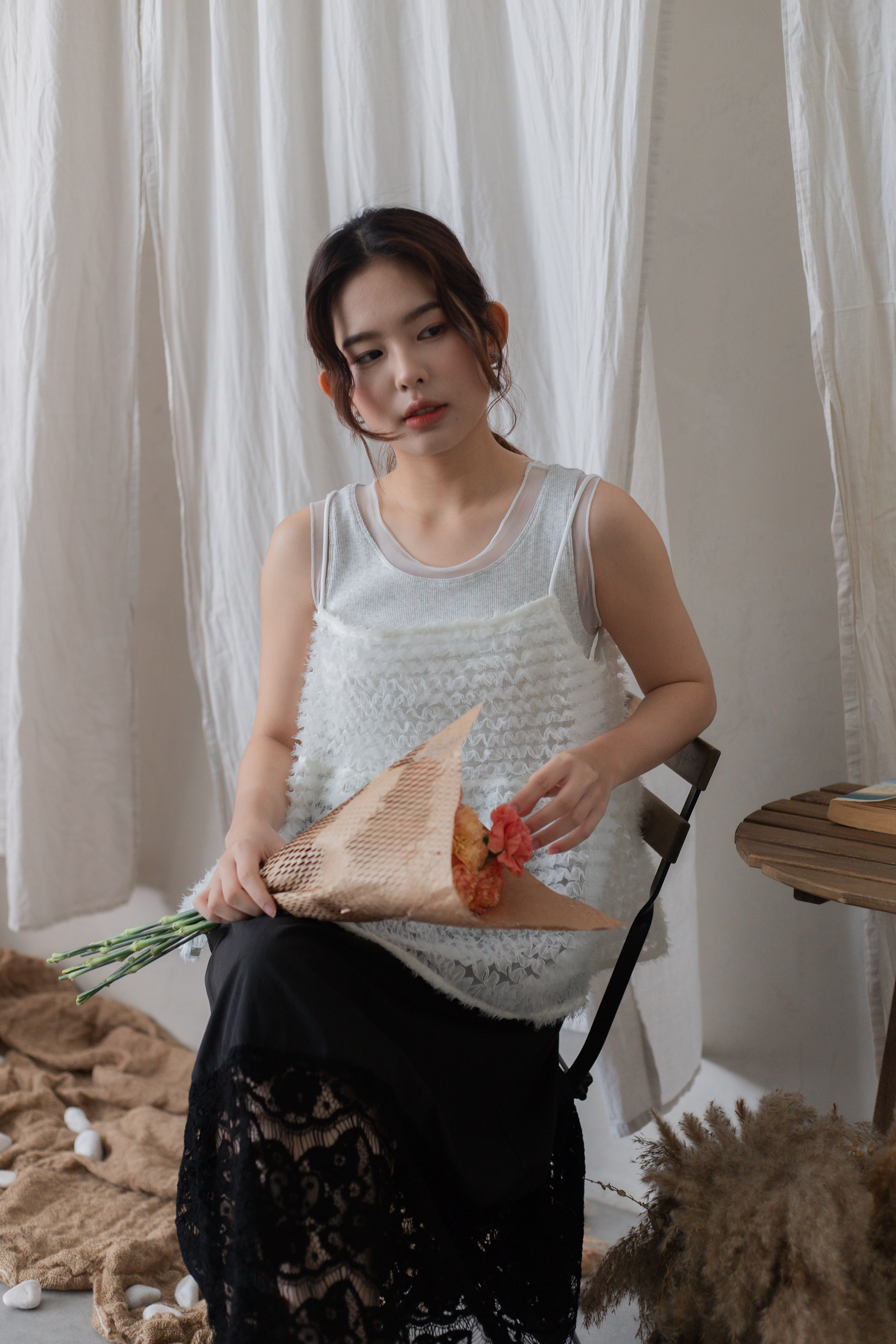 Ginny Layered Cami Top White -2702BVWHI