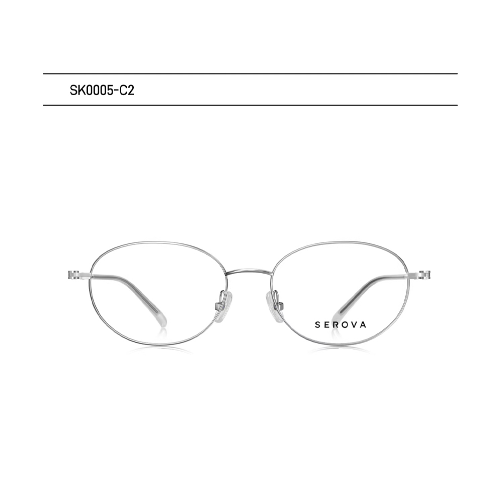 【SEROVA】SK0005 C2 圓框光學眼鏡♦(亮銀) #梓渝聯名禮盒款