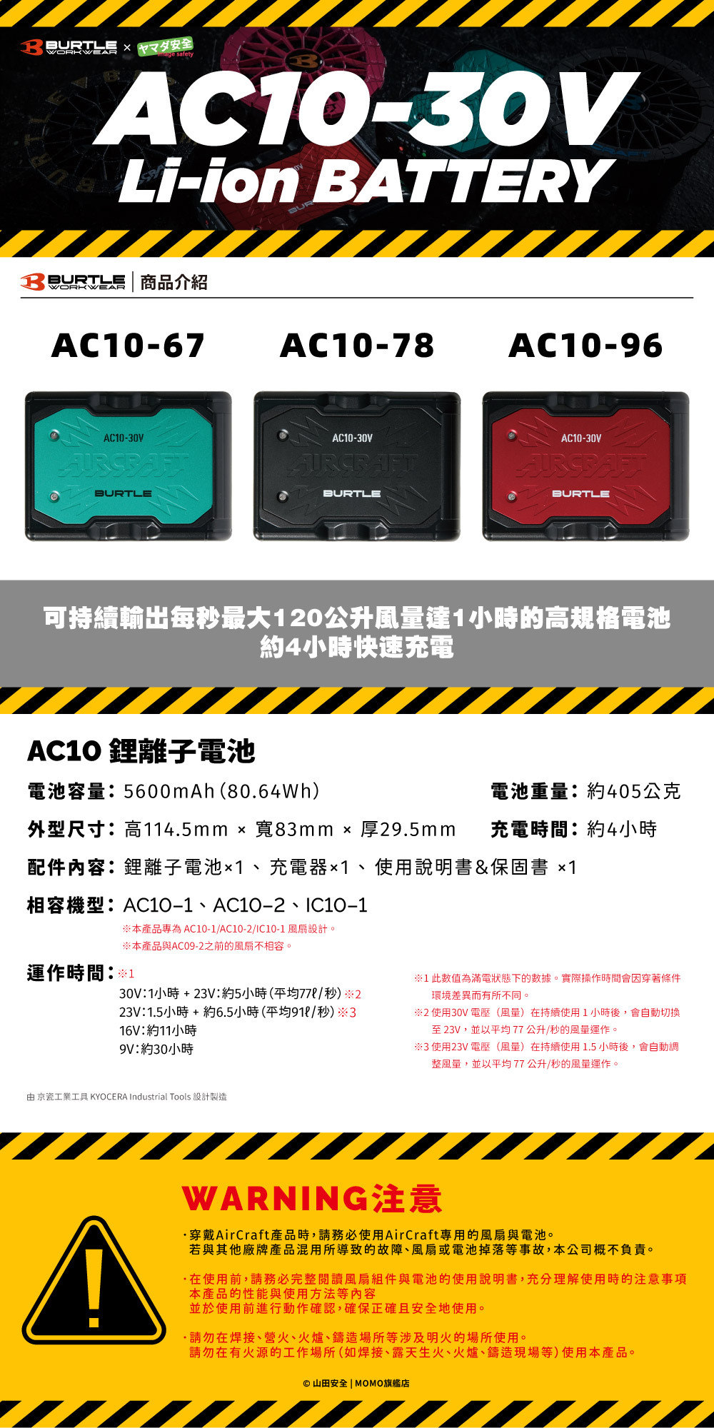 BURTLE AC10系列30V電池