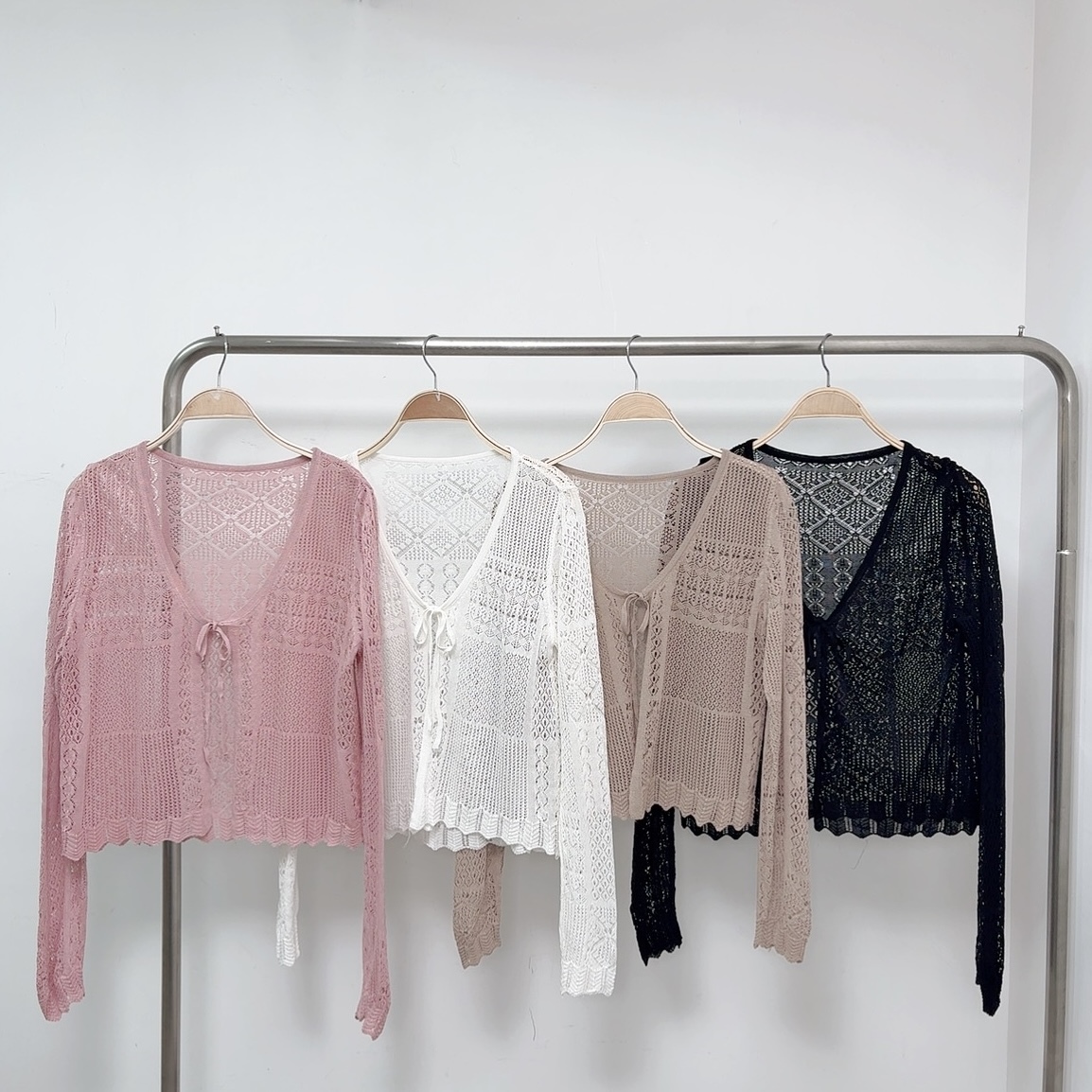 ⭐️⭐️【預訂】全通花薄線綁繩外套 (E15-E18)