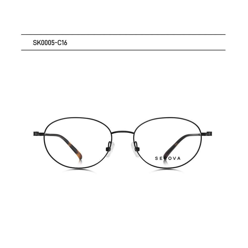 【SEROVA】SK0005 C16 圓框光學眼鏡♦(亮黑) #梓渝聯名禮盒款
