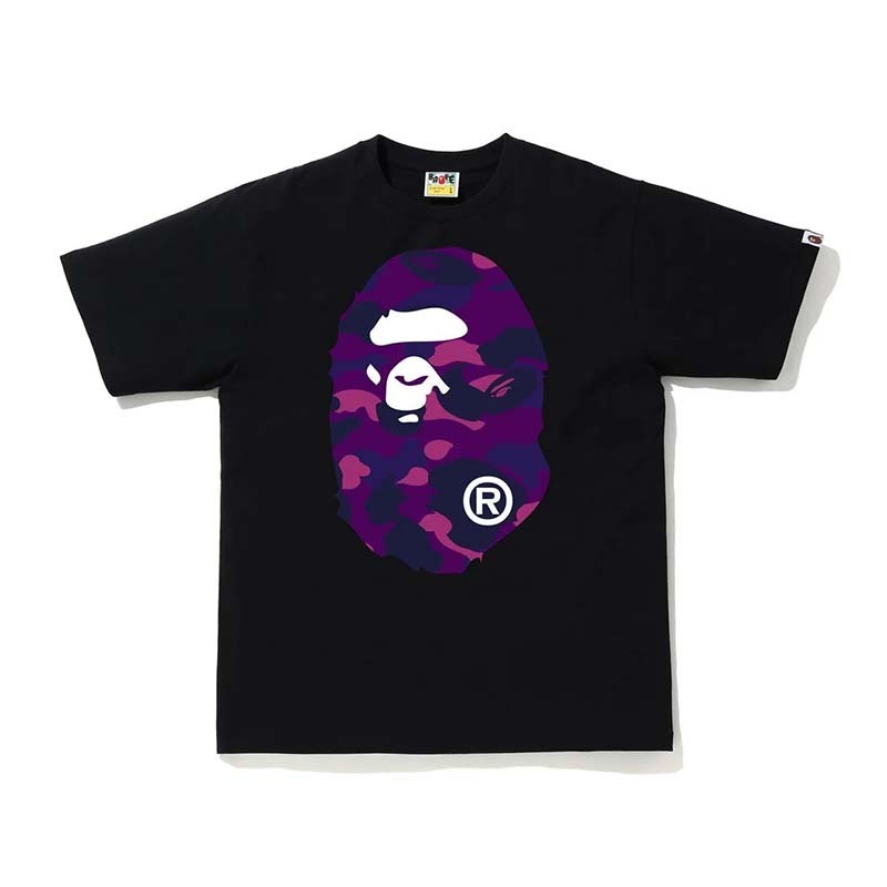 BAPE Color Camo Big Ape Head Tee 紫色猿人 短袖 黑色 1G30110027-BE [台灣現貨]
