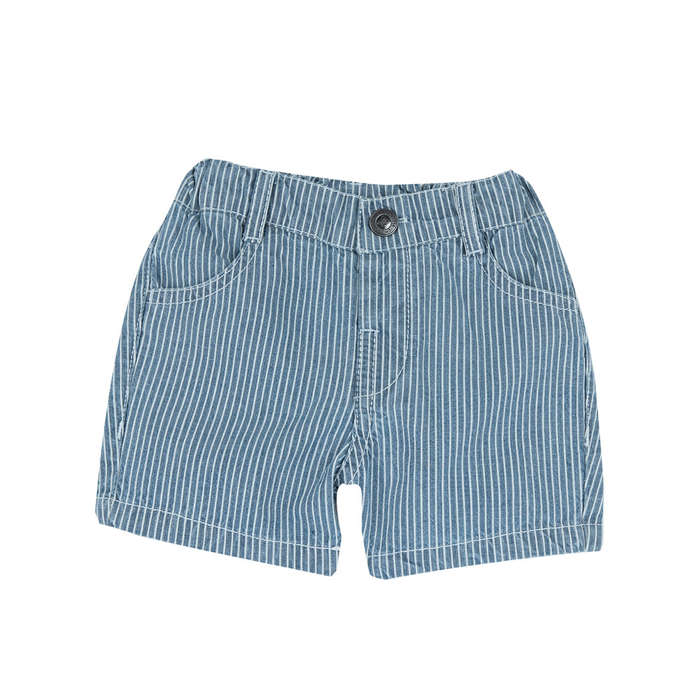 帆船假期-直條牛仔短褲