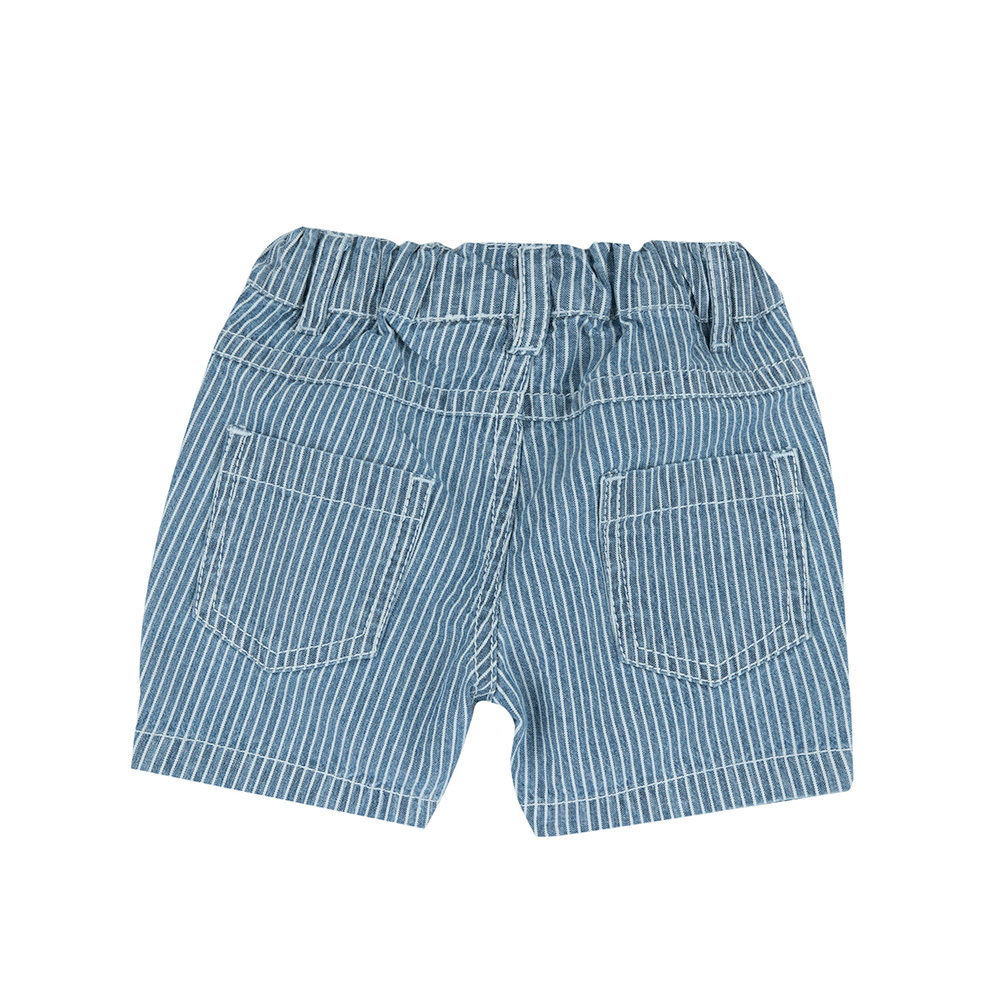 帆船假期-直條牛仔短褲