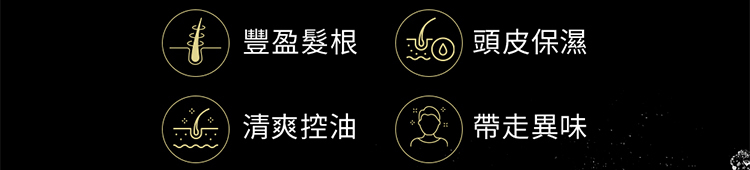 多立寶洗髮精四大功效：豐盈、保濕、控油、去異味。