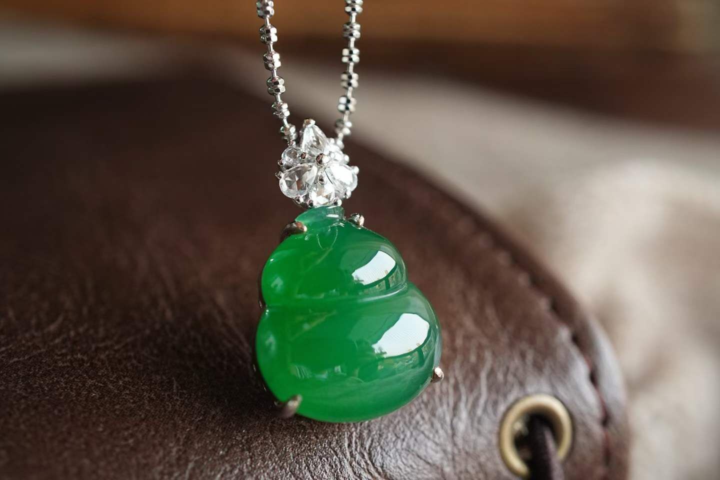 翡翠冰辣陽綠葫蘆吊墜,天然翡翠A玉, 緬甸玉, Jade, Jadeite