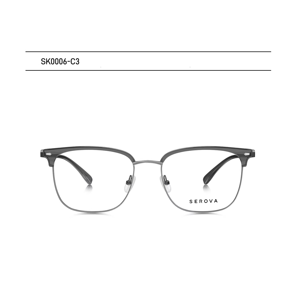 【SEROVA】SK0006 C3 眉框光學眼鏡♦(槍灰) #梓渝聯名禮盒款