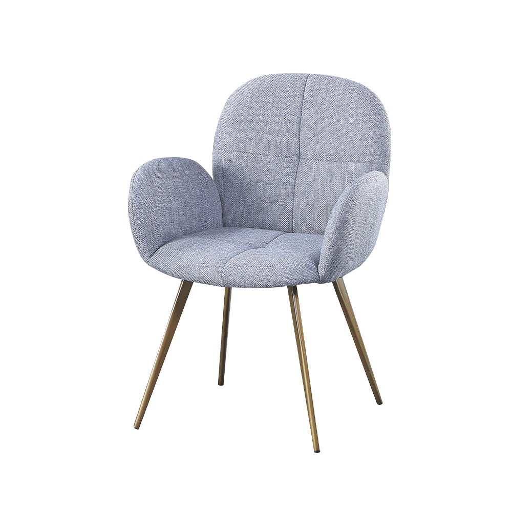 柏蒂家居-沐尼灰色布面扶手餐椅/休閒洽談椅-四入組合