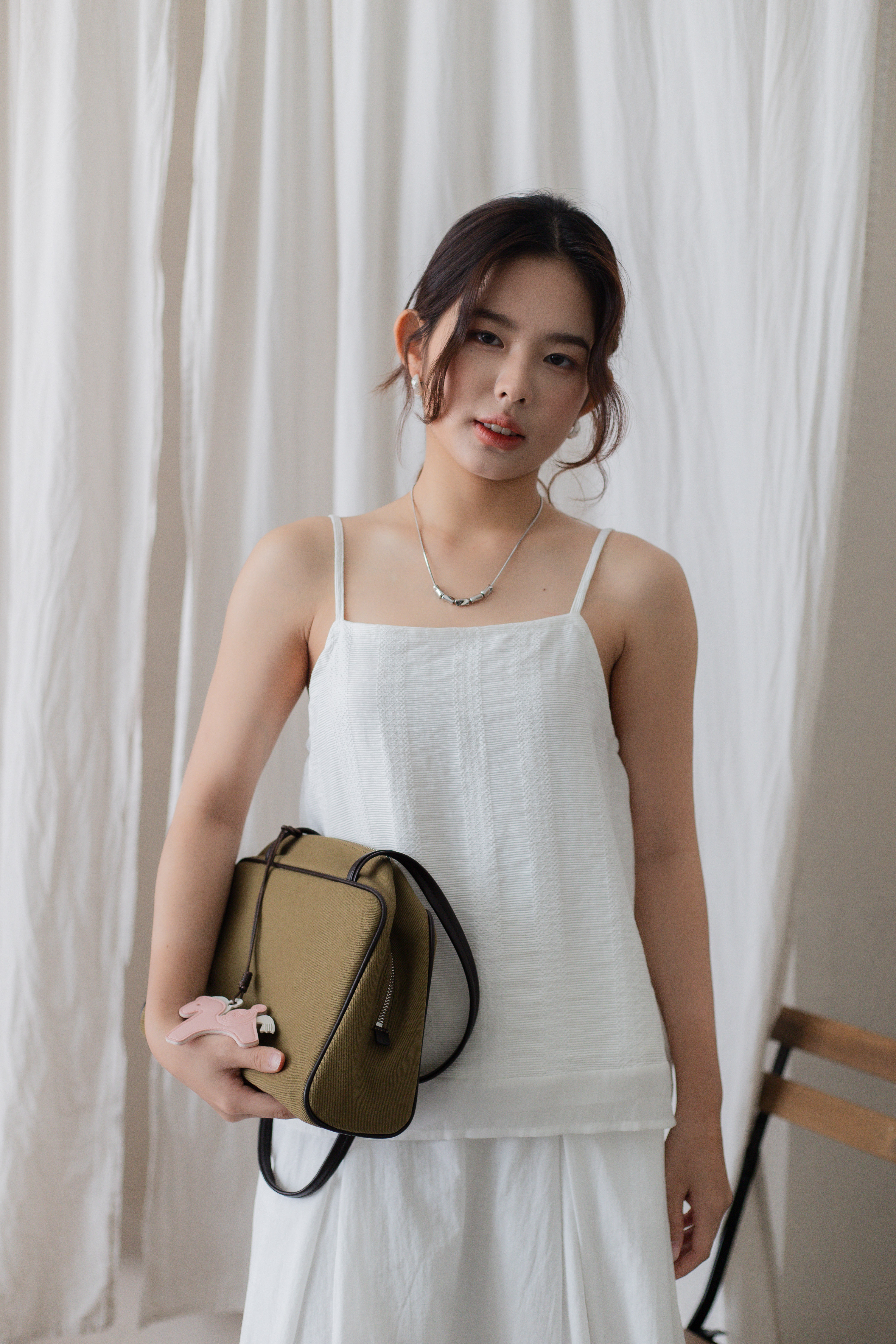 Cenne Paneled Cami Top White -2709BVWHI