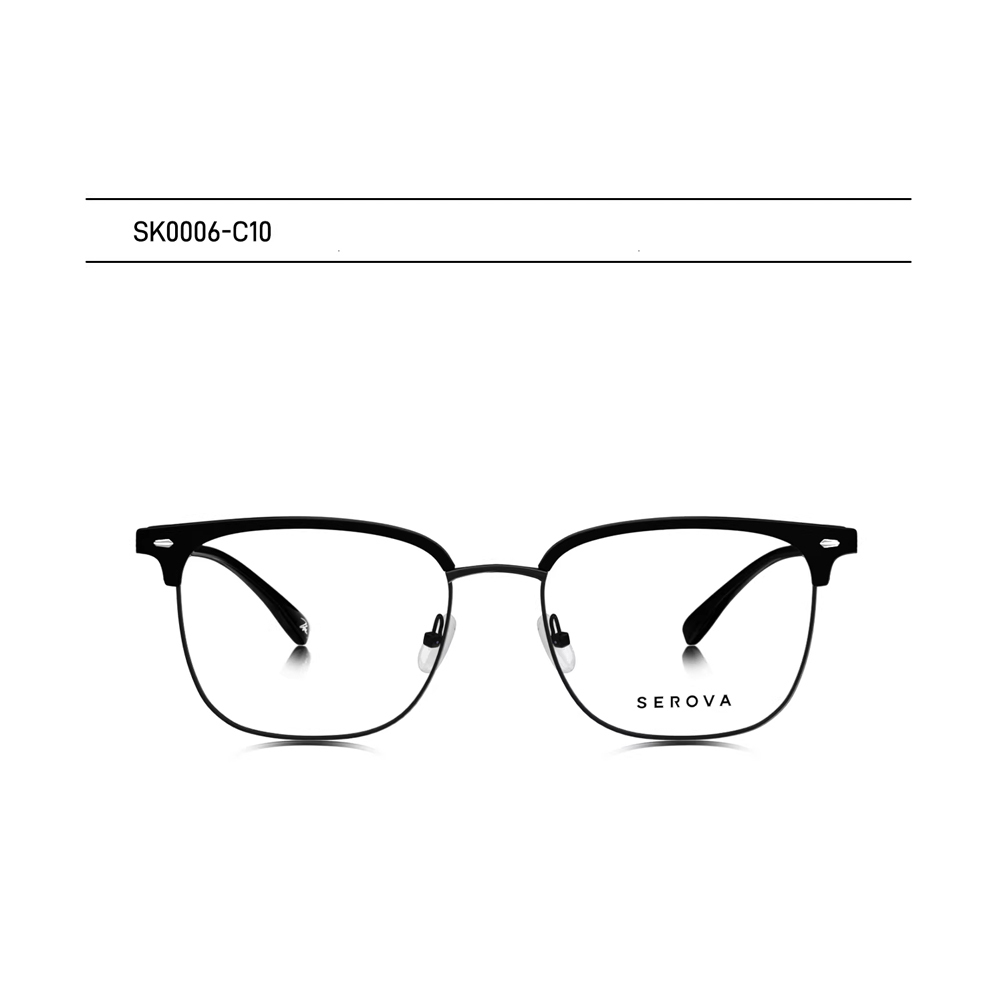 【SEROVA】SK0006 C10 眉框光學眼鏡♦(深黑) #梓渝聯名禮盒款