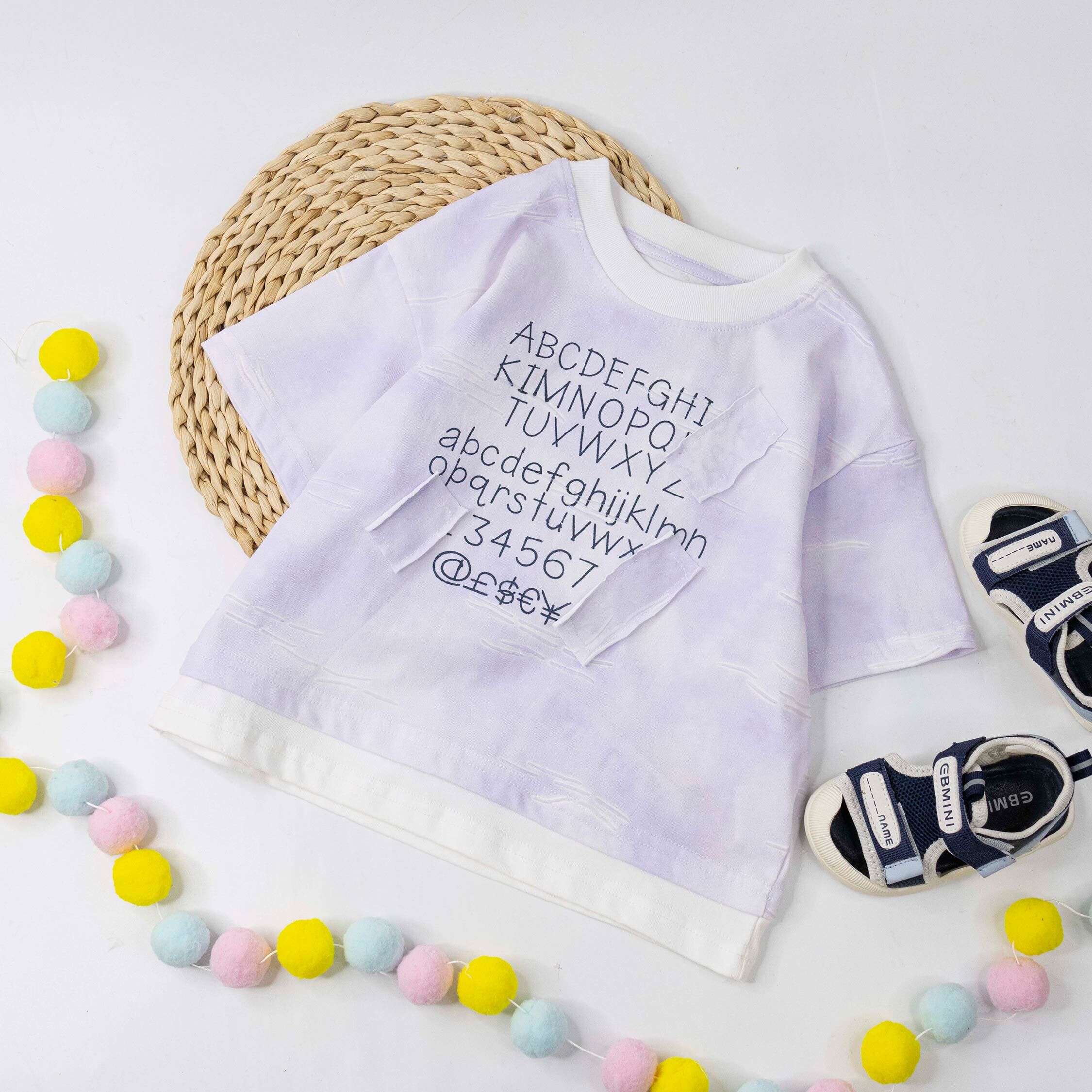 潮流拼貼字母假兩件上衣＊二色 (H60061)