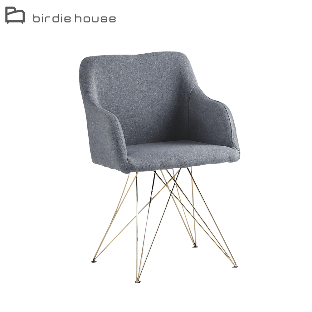 柏蒂家居-伊洛灰色布餐椅/休閒洽談椅/單椅