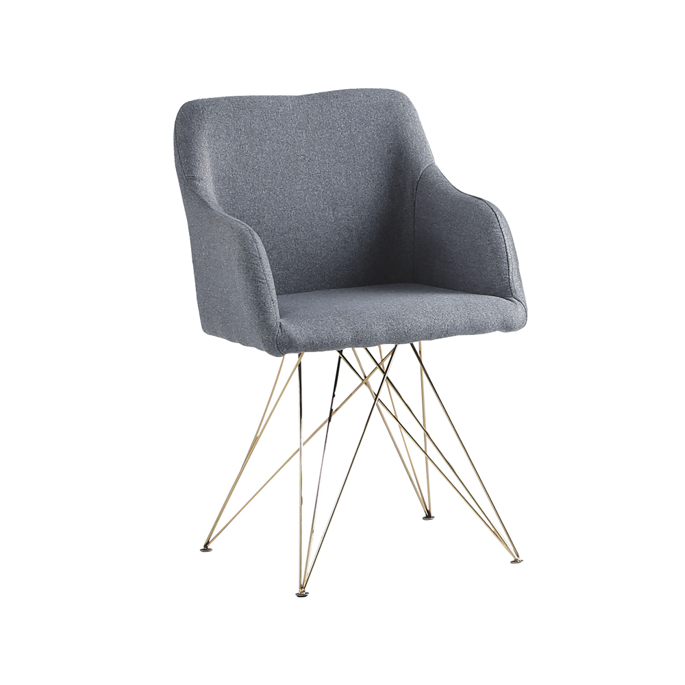 柏蒂家居-伊洛灰色布餐椅/休閒洽談椅/單椅