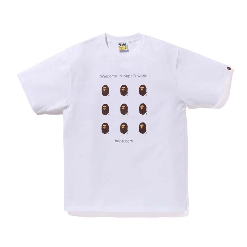 BAPE.COM TEE 猿人 小猿人頭 短袖 白色 1K25110003-WE [台灣現貨]