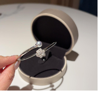 A30 - 海水AKOYA山茶花純銀手鈪（配盒）* AKOYA 7mm