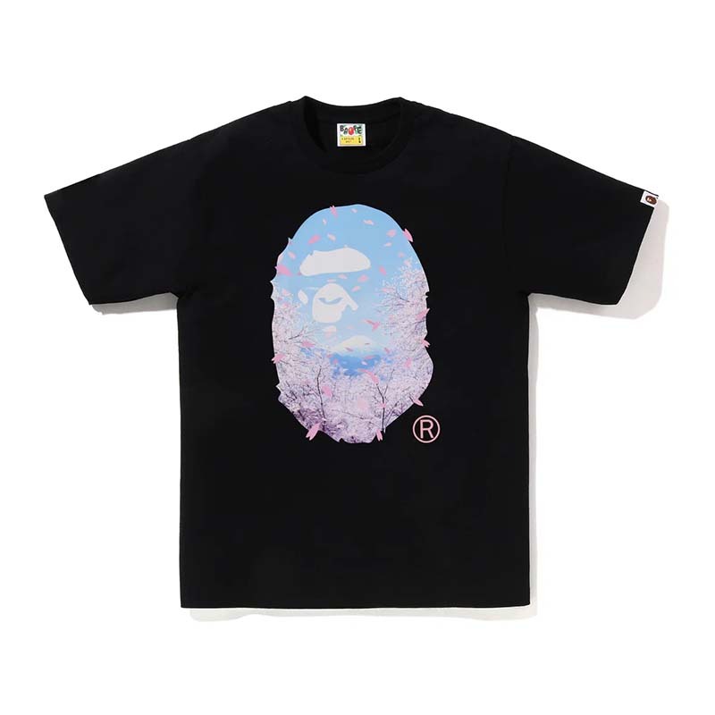 BAPE Sakura Photo Ape Head Tee 猿人 櫻花 短袖 黑色 1M20110011-BK [台灣現貨]