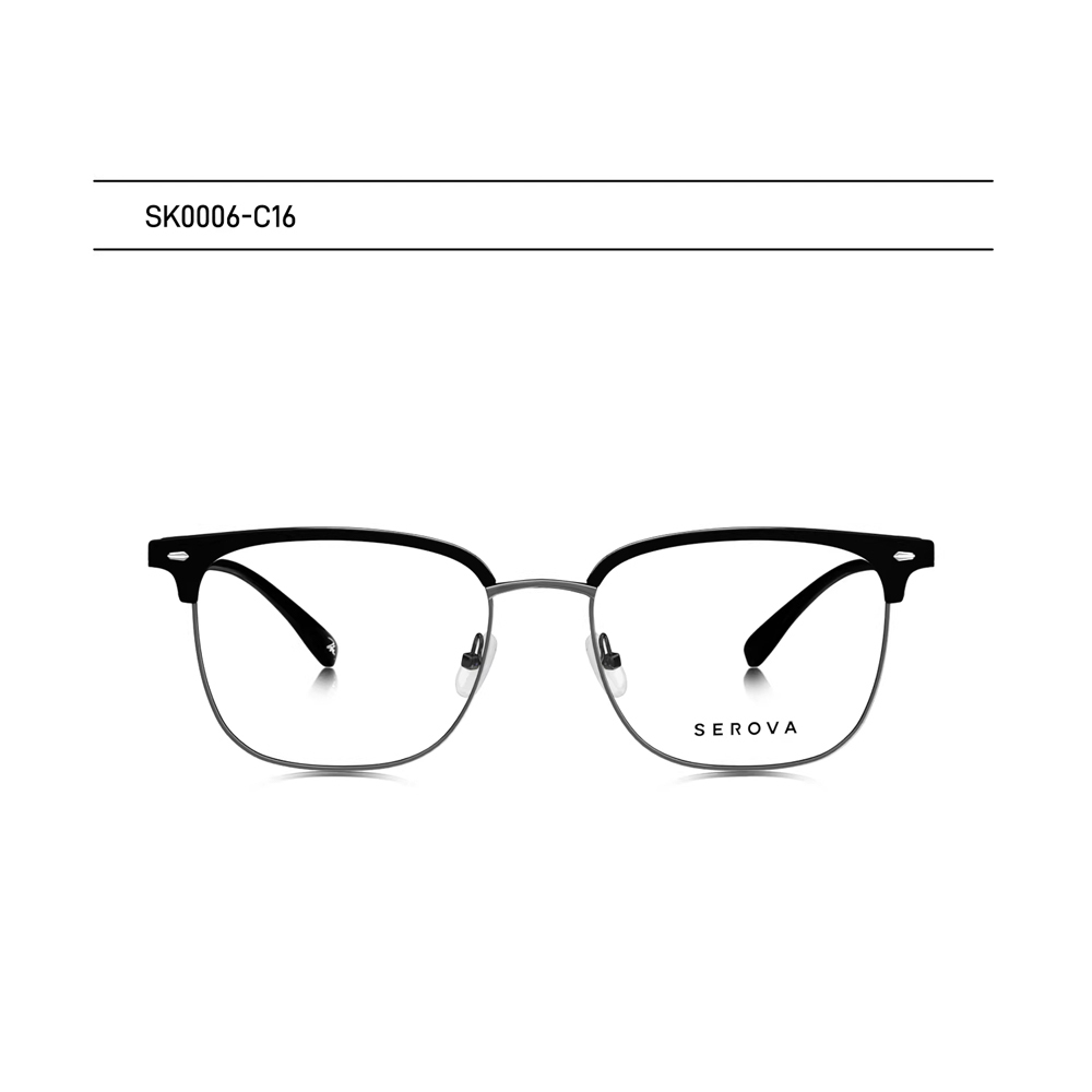【SEROVA】SK0006 C16 眉框光學眼鏡♦(亮黑) #梓渝聯名禮盒款