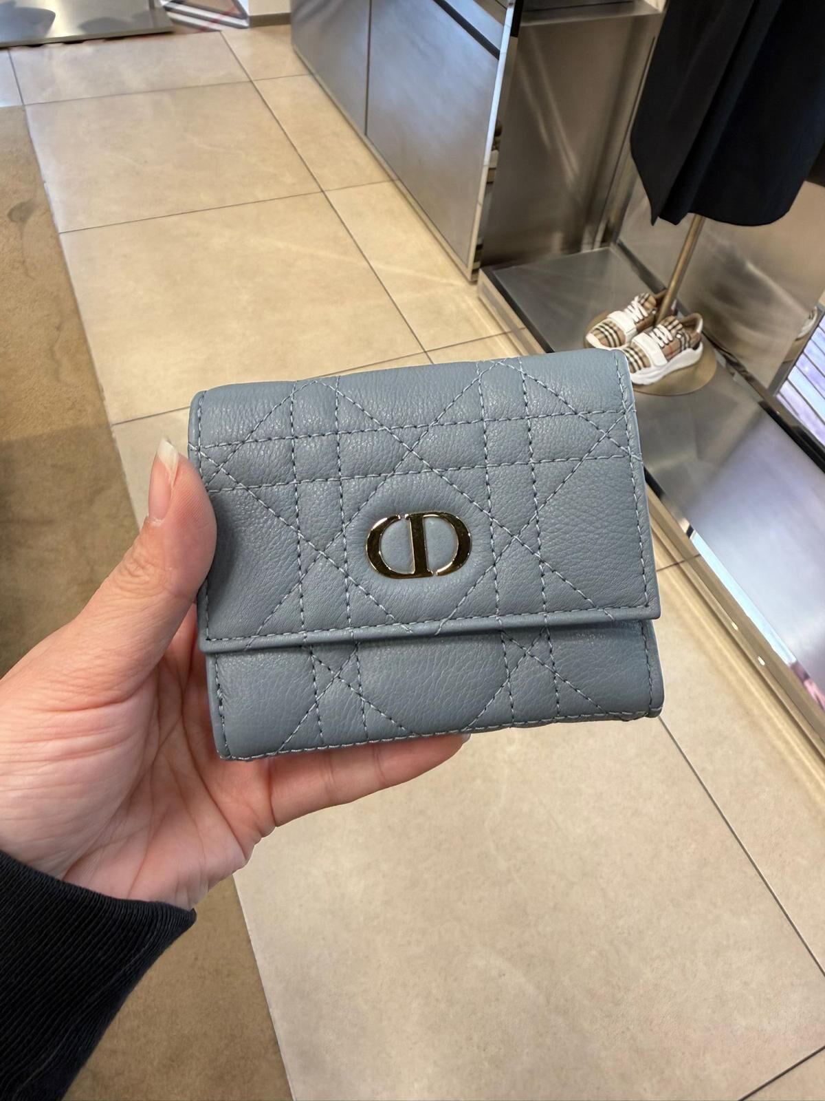 LYS01614 Dior Caro Glycine 銀包 - 雲藍色