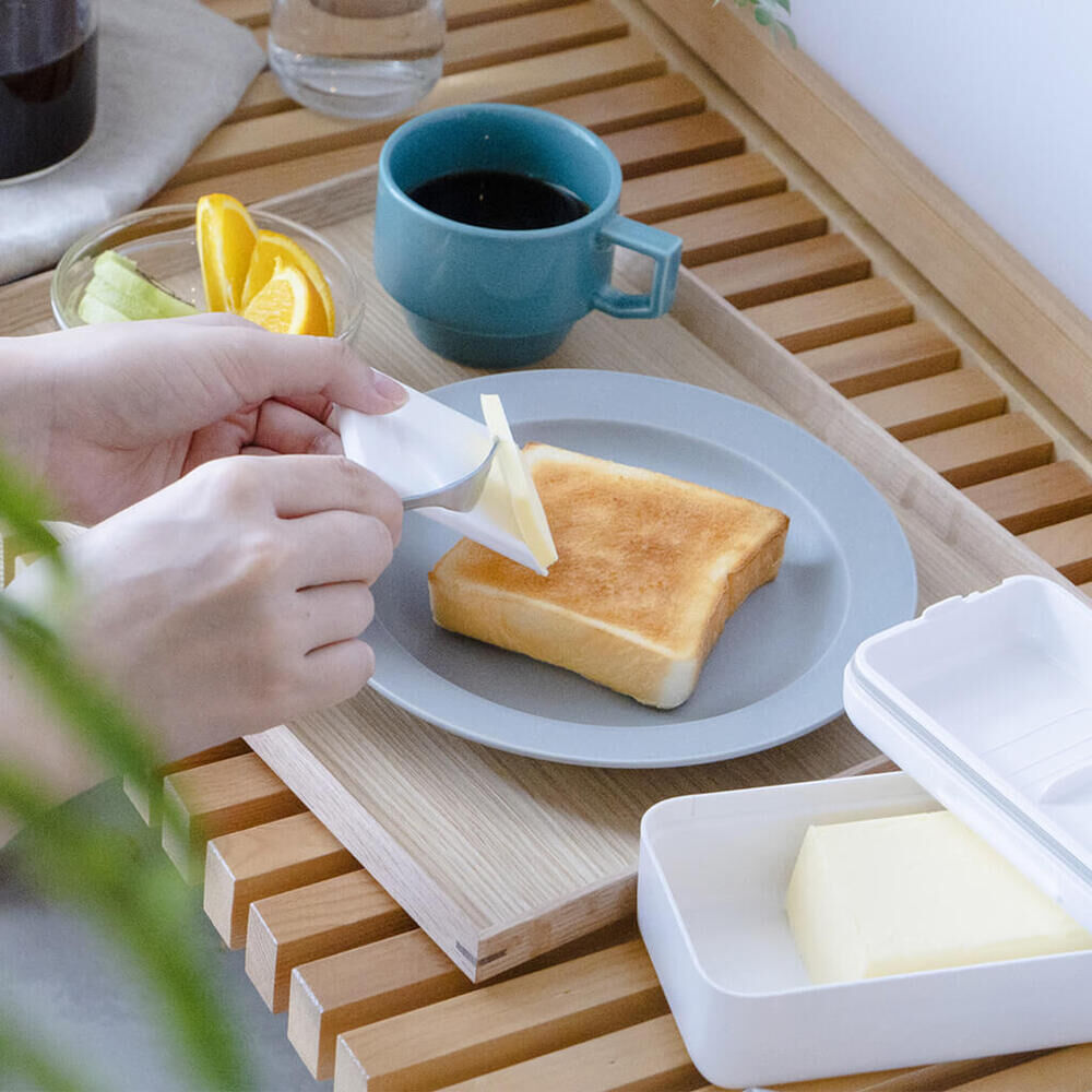 日本marna 奶油收納盒(附切片器)