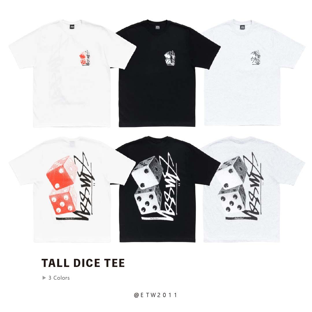 ☆ETW☆【EASY TO WEAR】Stussy 26SS TALL DICE TEE 骰子 字體 短T