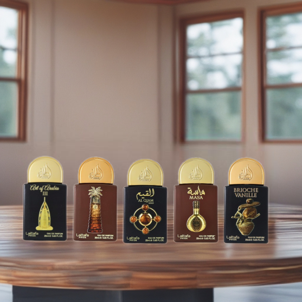 Lattafa 四號香氛收藏淡香精禮盒 (香草布里歐+阿拉伯之術三+阿吉瓦+奇亞姆金+瑪莎) 20ml X 5