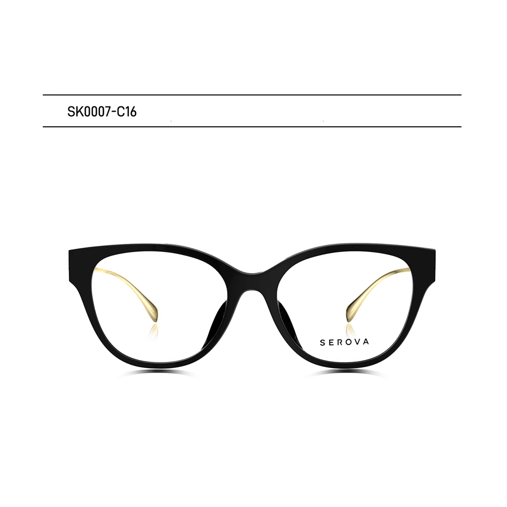 【SEROVA】SK0007 C16 貓眼框光學眼鏡♦(亮黑) #梓渝聯名禮盒款