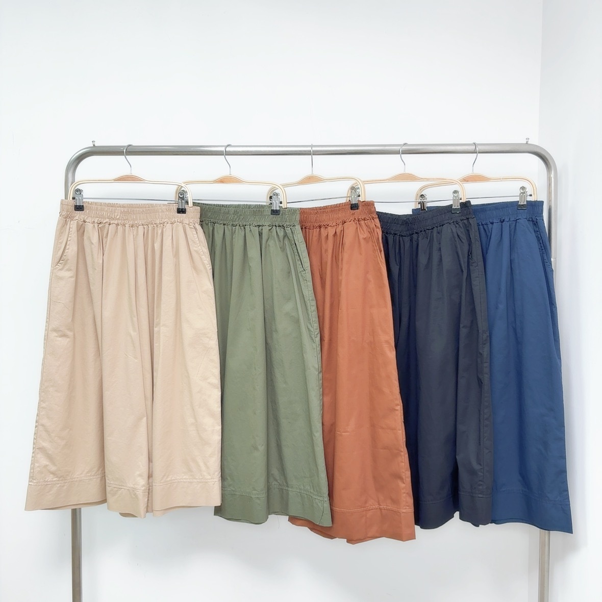 ⭐️⭐️【預訂】全橡筋腰薄斜布7分闊褲 (E64-E68)