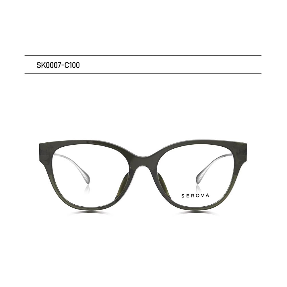 【SEROVA】SK0007 C100 貓眼框光學眼鏡♦(透綠) #梓渝聯名禮盒款