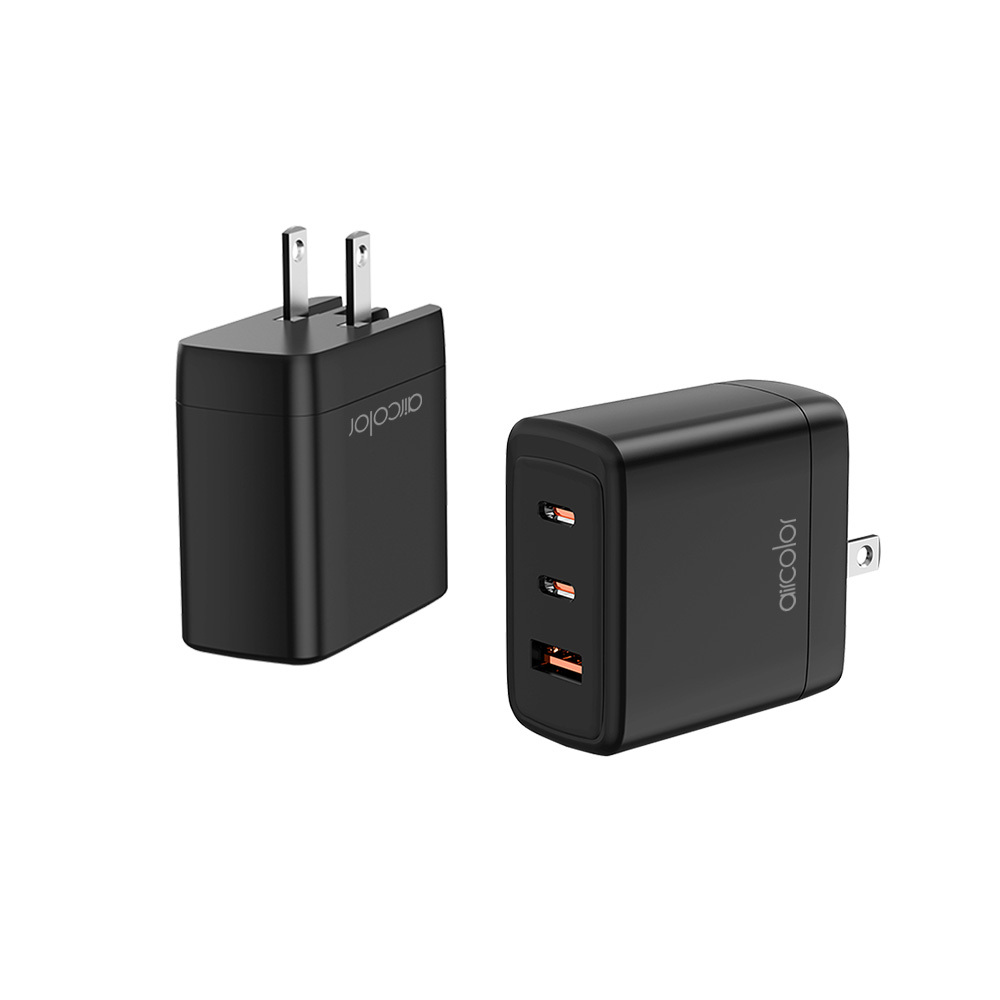 【aircolor】PD68W 氮化鎵 (GaN) 極速電源供應器 1A+2C 充電頭 (黑色)