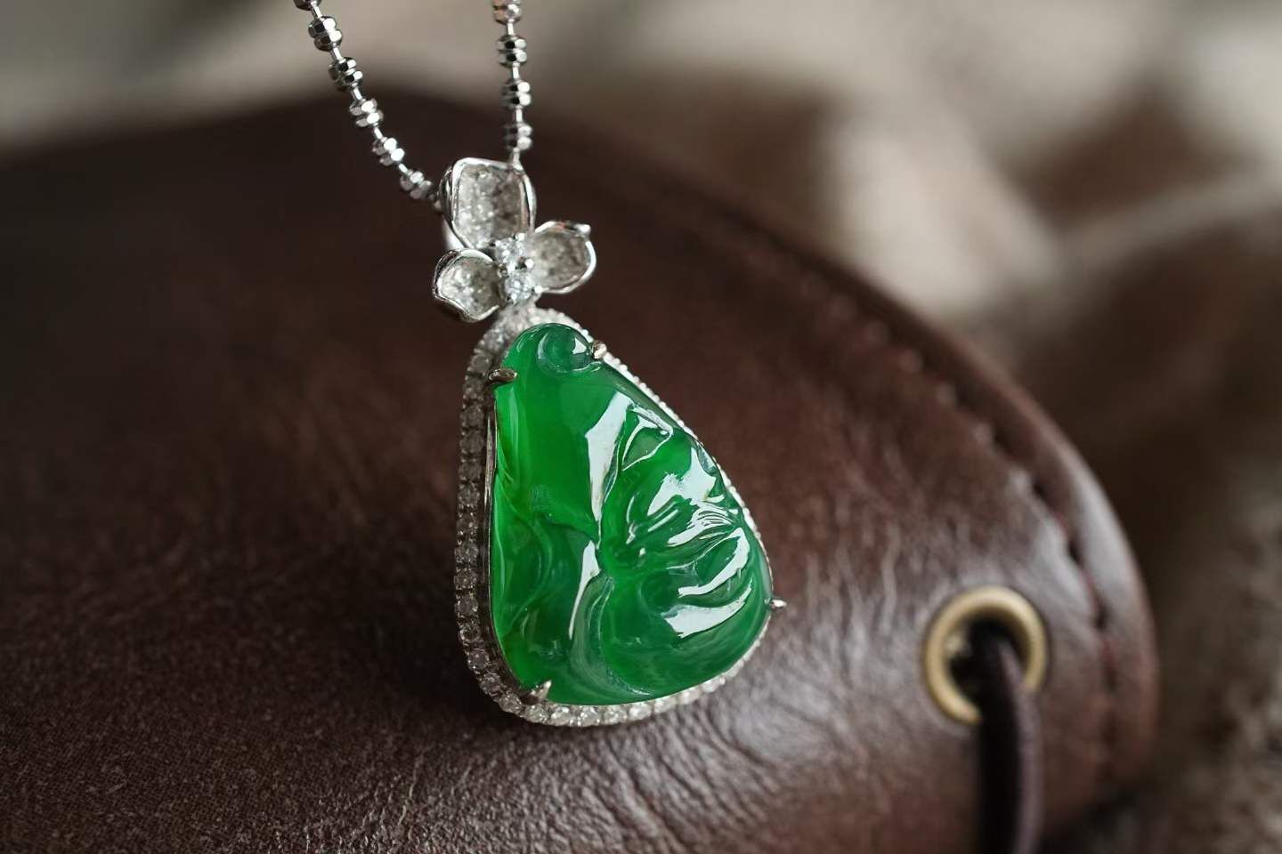 翡翠冰辣陽綠松鼠吊墜,天然翡翠A玉, 緬甸玉, Jade, Jadeite