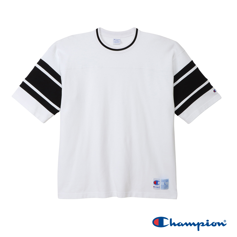 男款-CASUAL 寬版條紋印花短袖TEE-白色(C3-D334-010)