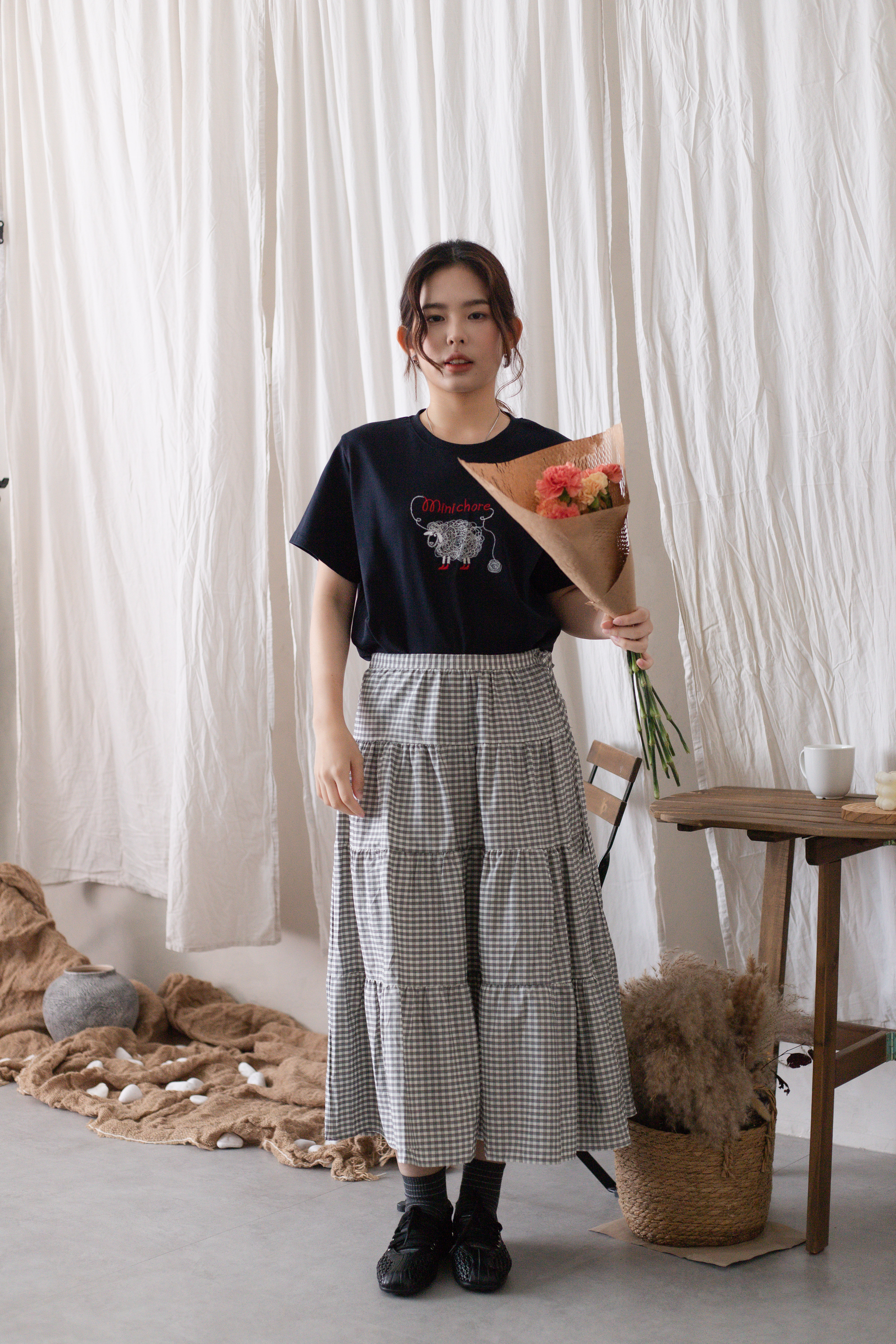 Minichore Embroidery Tee Navy-2719TSNAV