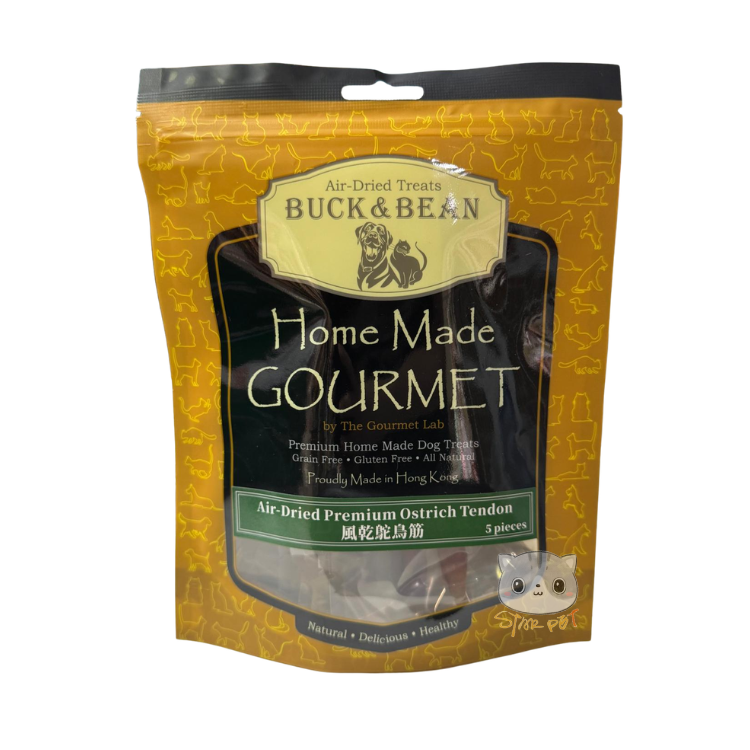 BuckBean 風乾鴕鳥筋 5pcs (狗適用)