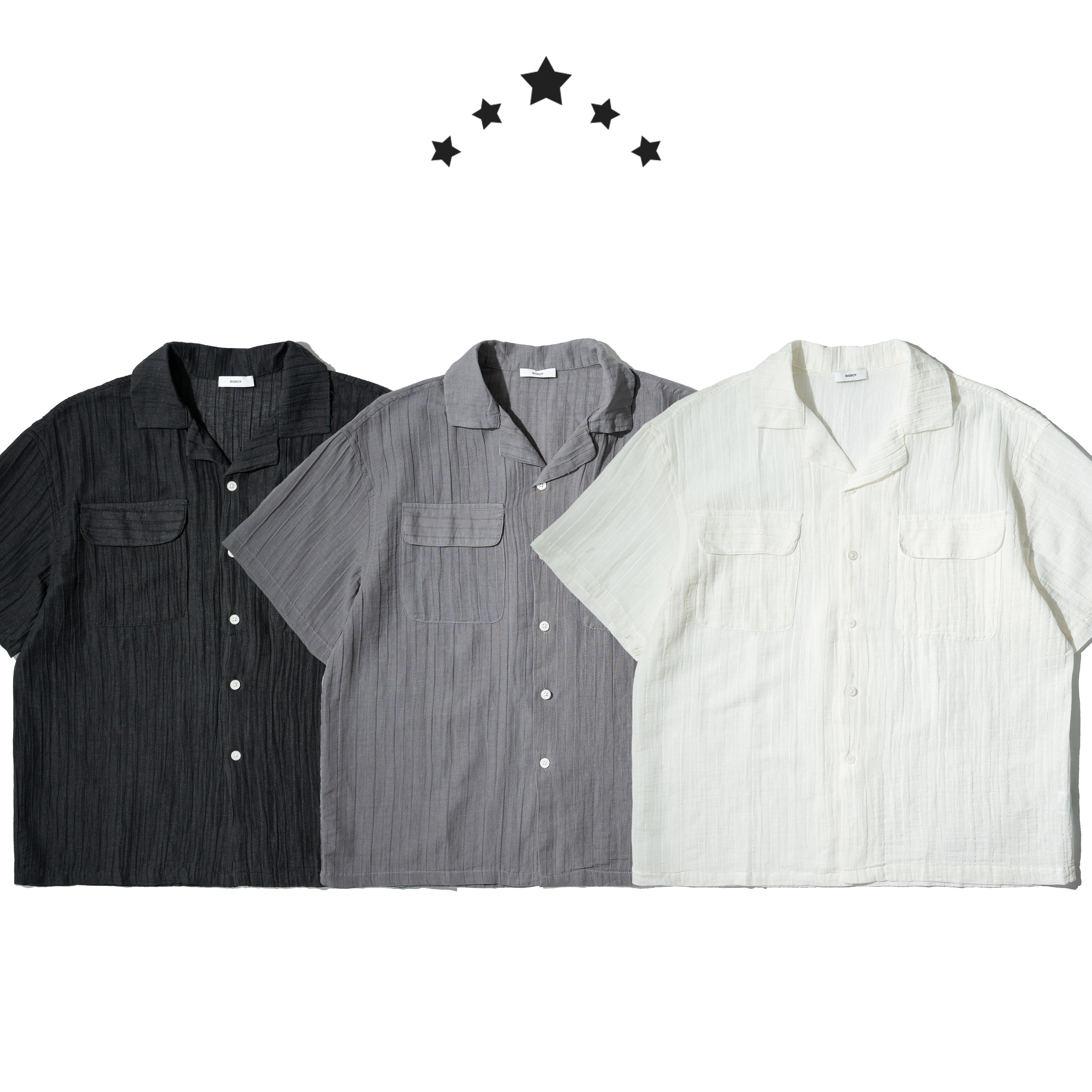Texture Cuban Shirts 紋理布 古巴領 短袖襯衫 [B-2603]
