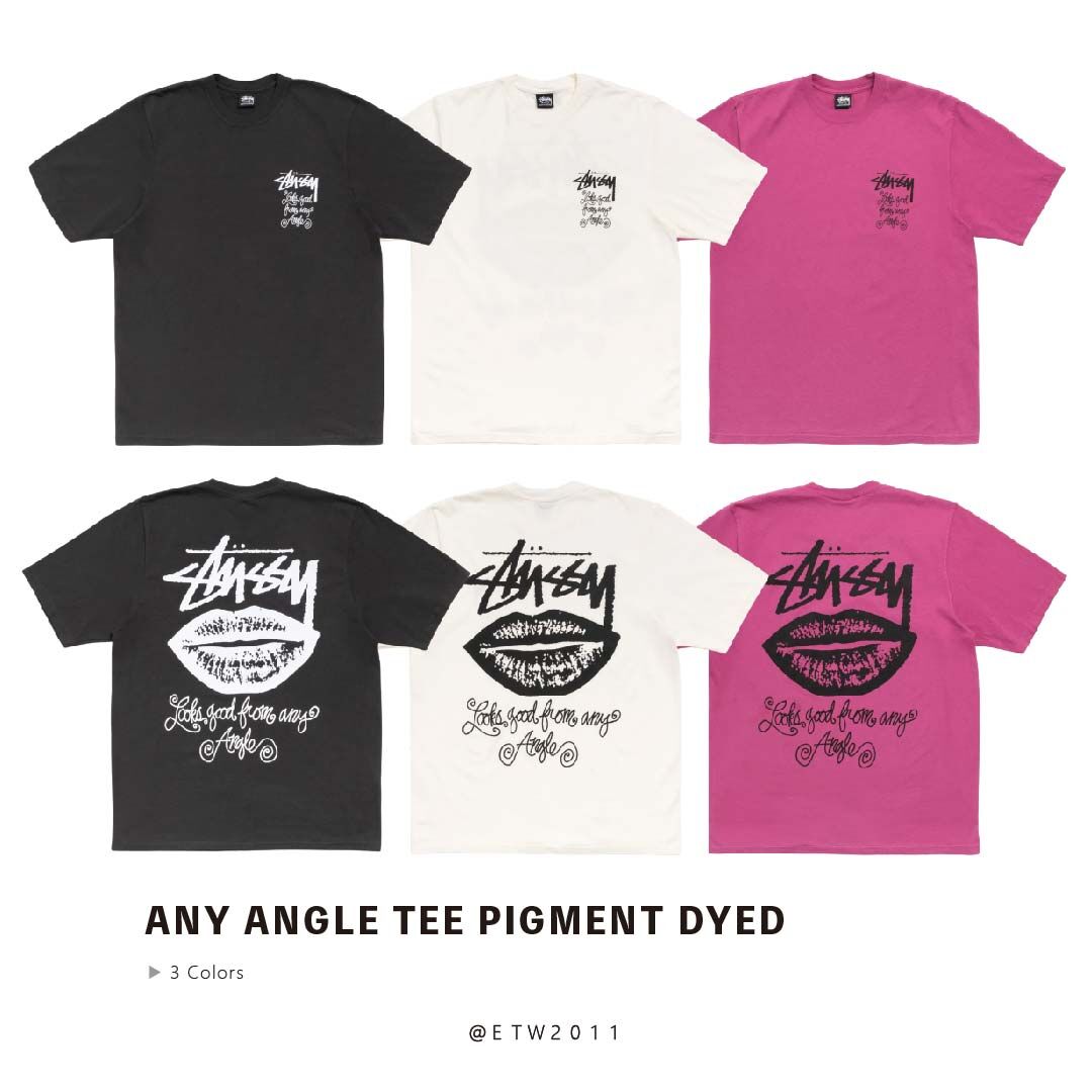 ☆ETW☆【EASY TO WEAR】Stussy 26SS ANY ANGLE TEE PIGMENT DYED 嘴巴 嘴唇 水洗 短T