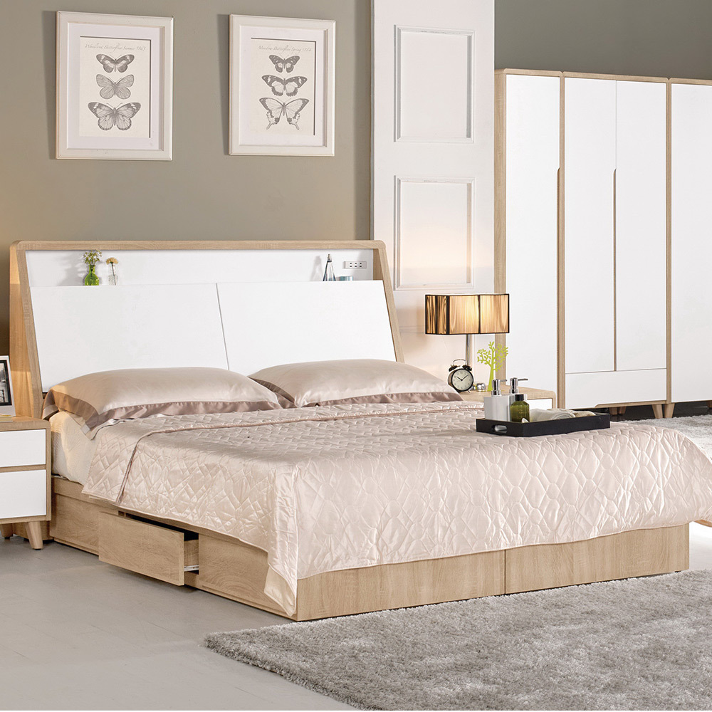 艾爾巴5.2尺雙人抽屜床組(不含床墊)