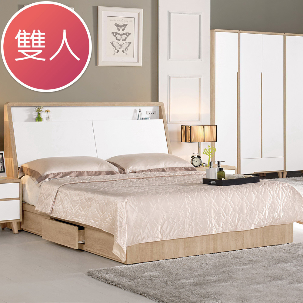 艾爾巴5.2尺雙人抽屜床組(不含床墊)