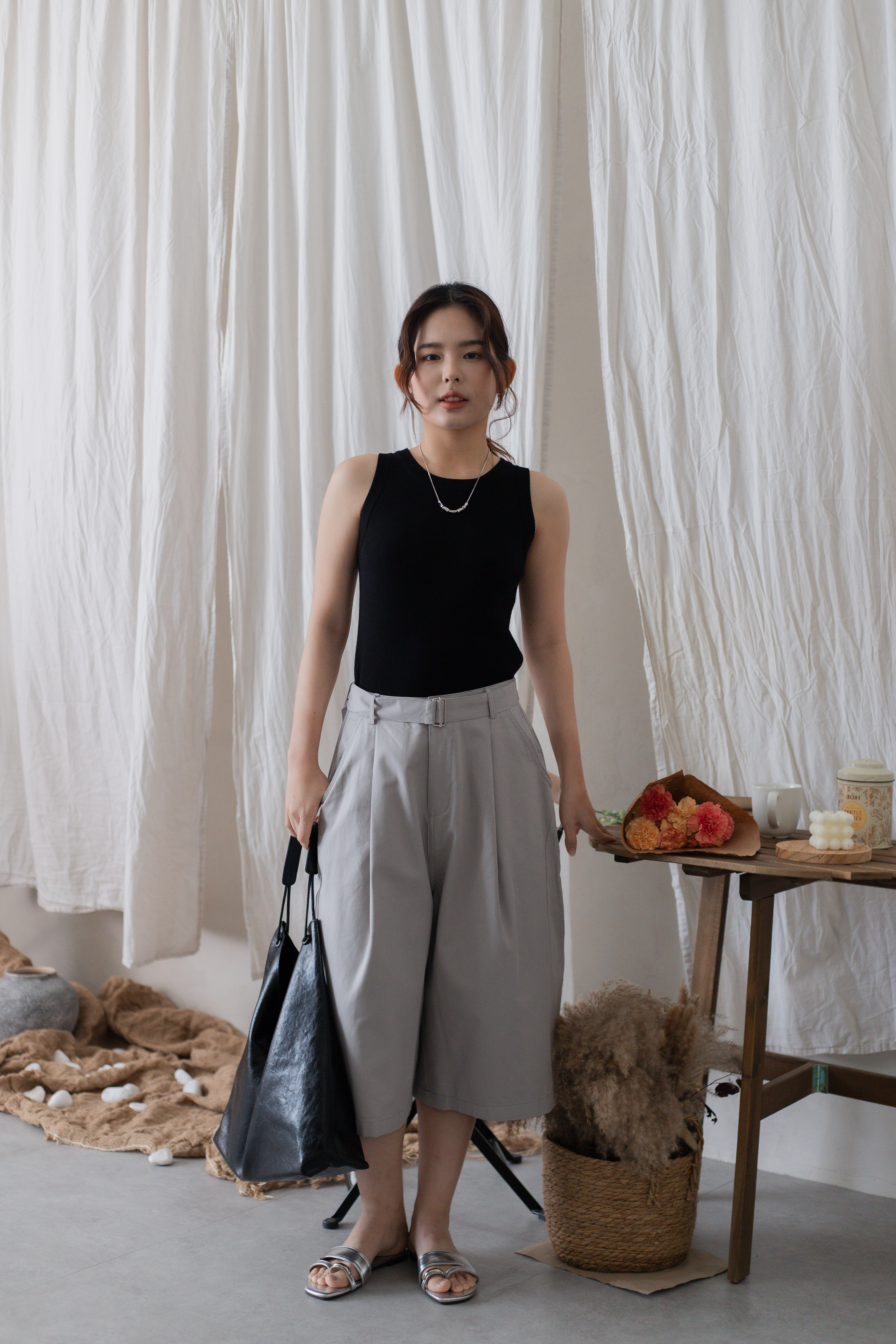 Kumi Racer Tank Top Black -2711BVBLK